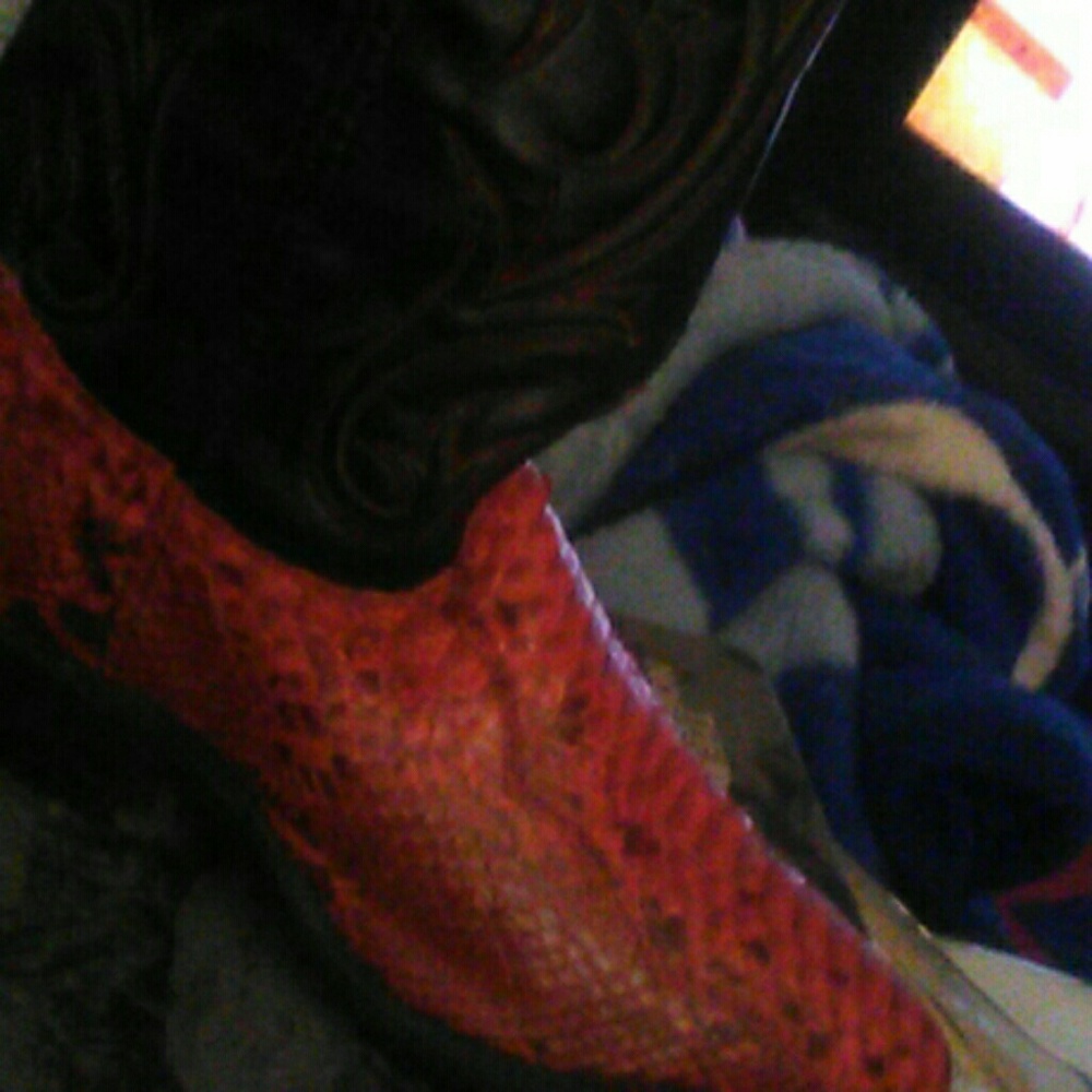 Red and Black snake skin